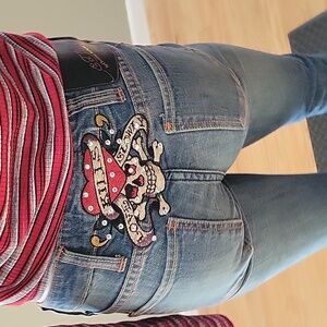 Y2K Ed Hardy by Christian Audigier Love Kills Slowly Jean